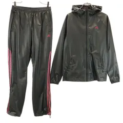 adidas アディダス 長袖 フード ジャージジャケット 上下 セットアップ L カーキ系 レディース 古着