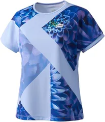 【新品】prince（プリンス） レディース ウィメンズ ゲームシャツ テニスウェア バドミントンウェア 吸汗速乾 UPF50+　サックス WF4083-125