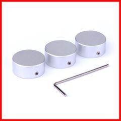 エフェクター フットスイッチハット ギターエフェクトキャップ レンチ付け 3PCS/セット (シルバー)