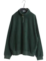 【お得なクーポン配布中!】 90s ポロ ラルフローレン フリース ジャケット メンズ  XL 古着 オールド プルオーバー ブルゾン ジャンパー ハーフジップ 大きいサイズ 緑