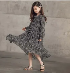 キッズ ワンピース 女の子 夏ワンピ かわいい 総柄 花柄 長袖 ボヘミア風 子供服 春秋 夏 韓国風 お姫様 甘可愛い おしゃれ 誕生日 ギフト プレゼント 上品 きれいめ バルーン袖 袖あり ふるゆわ ガーリー ロングワンピース dd149t2