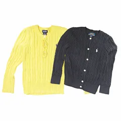 ポロ ラルフローレン POLO RALPH LAUREN キッズ ニット カーディガン 2点 2着 セット おまとめ 4 6 紺 黄色 0616