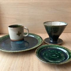 織部　器セット　４点　カフェセット　ドリッパー　他