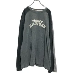 TOMMY HILFIGER 長袖 ロゴTシャツ XL グレー トミーヒルフィガー ビッグサイズ ロンT ロングTシャツ 古着卸 アメリカ仕入 a608-6900