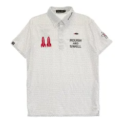 サイズ：S ROUGH&SWELL ラフアンドスウェル 2022年モデル 半袖ポロシャツ ボタンダウン ドット柄 ホワイト系 [240101342451]# ゴルフウェア メンズ ストスト