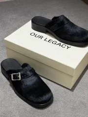 OUR LEGACY SLIDE 20SS レザーミュールサンダル BLACK メンズ