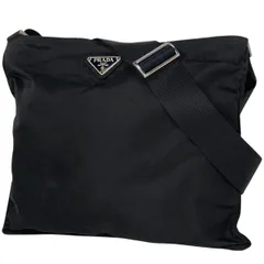 プラダ PRADA ロゴプレート ショルダーバッグ 肩掛け 斜め掛け ショルダーバッグ テスートナイロン ネロ(ブラック) レディース 【中古】