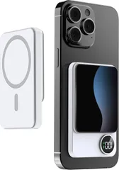 モバイルバッテリー Magsafe対応【15Wワイヤレス充電/20W Type-Cポート入出力/PD22.5W急速充電】ワイヤレスモバイルバッテリー マグネット式  PSE認証済 機内持込可 iPhone16/15/14/13/12シリーズ専用 (ホワイト)