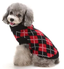 新品 (マルペット)MaruPet 誕生日 聖夜 秋冬 ペットウェア犬服猫服 おしゃれ ペットウェア ドッグウエア 小型犬用品 かわいい犬の服 ニットセーター トイプードル/ダックス/マルチーズ/シュナウザー/シーズー等の小型犬 ブラック・レッド XXL