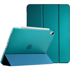 【数量限定】フォリオ保護ケース 半透明バックカバー 三つ折り スタンド 軽量 Apple ケース (2020) Air4 Pencil / (2022) Air5 2対応‐エメラルド iPad ProCase