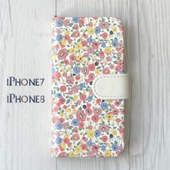 iPhone7 iPhone8 ケース 手帳型★花柄 フラワー 小花 リバティ