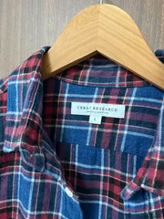 アーバンリサーチ L レッド×ネイビー メンズ ネルシャツ