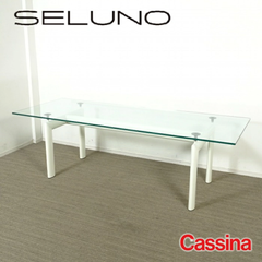 ◾︎SELUNO◾︎ 【展示美品】Cassina カッシーナ  LC6 ダイニングテーブル / ガラス天板・脚部アイボリ 129万 v508