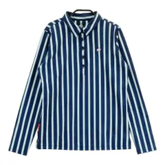 サイズ：L LE COQ GOLF ルコックゴルフ  長袖ポロシャツ ストライプ柄 ネイビー系 [240101432010] ゴルフウェア レディース ストスト