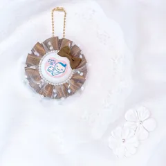 ハンドメイド　両面マタニティマーク　チュールロゼット　ブラウン　完成品