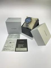 【中古美品】 CITIZEN シチズン AT8186-51L ATTESA ACT LINE 電波ソーラー時計 腕時計 ウォッチ メンズ エコドライブ ブルー文字盤 【197-251014-em-15-min】