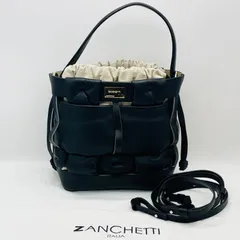 最終価格　ZANCHETTI ブラックレザーハンドバッグ 37141135_1.jpg