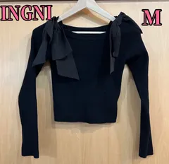 INGNI イング 肩リボンオフショルニット ブラック　M
