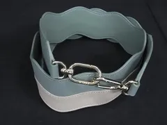 ■極美品■ FURLA フルラ レザー バッグ用 ショルダーストラップ 肩掛け レディース グリーン系×ベージュ系 FL6508