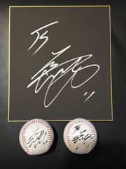 MLB！大谷翔平選手直筆サインボール2球、色紙セット - メルカリ