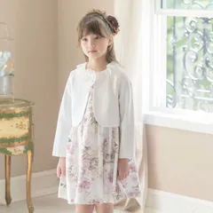 【白ボレロ×ピンク】花柄ワンピース＆ボレロセット 女の子 スーツ キャサリンコテージ TAK