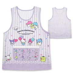 【キャラクターズ パープル 42310】 エプロン 大きいサイズ レディース LL～3L 3L～4L 保育士 大人 サンリオ キャラクター サイドボタン おしゃれ かわいい 可愛い 大人用 女子 かぷる タイプ クロミ キティ