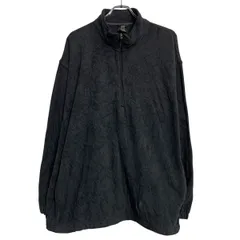 NIKE フリースジャケット 2XL ブラック ナイキ ハーフジップ ビッグサイズ モックネック アウトドア ロゴ 古着卸 アメリカ仕入 a702-6158