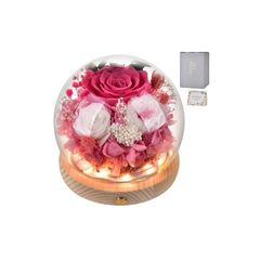 プリザーブドフラワー バラ プレゼント ブリザードフラワー ぶりざーどフラワ ギフト 母の日 結婚記念日 プレゼント 妻 記念日 プレゼント 彼女 誕生日 プレゼント 白い日のプレゼント人気 入学 卒業 ギフト お見舞い (ピンクのバラ (LED))