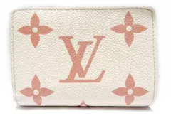 4 美品 ヴィトン 折り財布 M81927 ☆ ポルトフォイユ・クレア アンプラント レザー 二つ折り ジャイアント ▼ LOUIS VUITTON ベージュ 6D