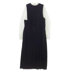 ENFOLD エンフォルド 300fa733-1880 KNIT-LAYERED PLEATS DRESS ニット