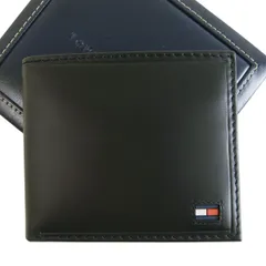 TOMMY HILFIGER トミーヒルフィガー ＜訳あり・アウトレット＞財布 メンズ 二つ折（ブラック）HIGHLAND TH-30e