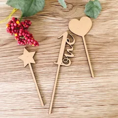 木製 ケーキトッパー 1歳 誕生日 Happy birthday