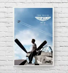 【フレーム付-白-】 映画ポスター トップガン マーヴェリック TOP GUN MARVERICK トムクルーズ A3サイズ US版 mi7のサムネイル