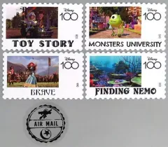 【中古】シール・ステッカー トイ・ストーリー＆モンスターユニバーシティ＆ファインディング・ニモ＆メリダとおそろしの森 切手風ステッカーセット(5枚組) 「Happyくじ ディズニー100」 H賞