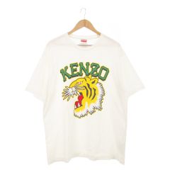 켄조 KENZO T 셔츠 크루 넥 반소매 프린트 호랑이 호랑이 L 화이트 화이트 / AH15 ■GY18