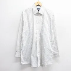 XL/古着 長袖 シャツ メンズ 大きいサイズ ロング丈 白他 ホワイト ストライプ 25may31 中古 トップス
