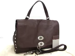 ■新品同様■ ZANELLATO ザネラート ポスティーナ レザー 2WAY ショルダーバッグ ハンドバッグ レディース ブラウン系 FT0524のサムネイル