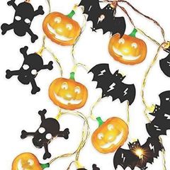 ハロウィン LED飾り付け おしゃれ かぼちゃ　こうもり　ガイコツ　電池式　パーティー