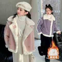 韓国子供服 コート アウター 冬服 女の子 長袖 切り替え 厚手 裏起毛 もこもこ 子供コート シンプル おしゃれ 子ども服 ゆったり 厚手 防寒 カジュアル キッズ お出かけ 可愛い 通学 卒園式 入学式 キッズ服 発表会 結婚式 卒業式 AtEX808