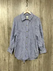 Ungrid アングリッド ストライプ ネル シャツ sizeF/白ｘ青 ■◇ レディース