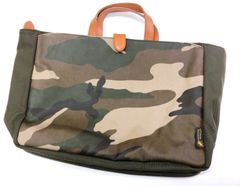 【1871】 ハンティングワールド トートバッグ 迷彩柄 ナイロン キャンバス レザー Made In Italy HUNTING WORLD ビジネスバッグ ブランドバッグ