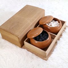 囲碁 碁石 蛤碁石 はまぐり 那智黒 碁笥付
