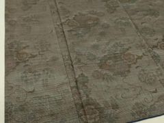 アンティーク リネン テーブルクロス 鹿柄 刺繍 ハンティングシーン 