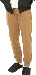Y's factory 裏起毛 スウェット ロングパンツ メンズ リブ ジョガーパンツ 長ズボン ウエストゴム 裾ゴム ストレッチ素材 Lサイズ(ダークベージュ,  L)