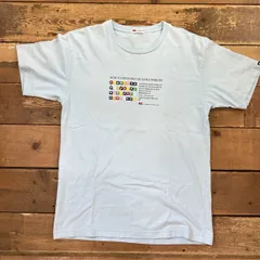 cantebury /カンタベリー ラグビープリント tシャツ ブルー系 メンズ lサイズ 前面プリント クルーネック used