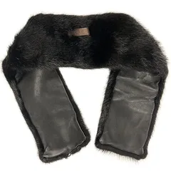 ロエベ ストール ミンクファー マフラー 裏張り ナッパレザー 毛皮【AFI9】