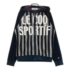 サイズ：M LECOQ GOLF ルコックゴルフ  ベロア調 長袖ジャケット ストライプ柄 ブラック系 [240101269047] ゴルフウェア レディース ストスト