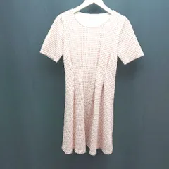 ◇ tocco チェック柄風 パフスリーブ カジュアル かわいい 半袖 膝丈 ワンピース 表記なし オレンジ レディース E  【1309250013761】