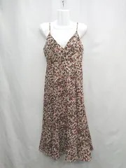 ◇ ⊂ Apuweiser-riche 総柄 ロング丈 ワンピース サイズ1 ブラウン ブラック ホワイト レディース E  【1505130013696】