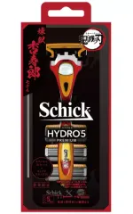 【中古】小物入れ・マルチケース・缶ケース 煉獄杏寿郎モデル Schick HYDRO5 PREMIUM プレミアムホルダー(刃付き)+替刃4コ(カミソリスタンド＆缶ケース付) 「鬼滅の刃」